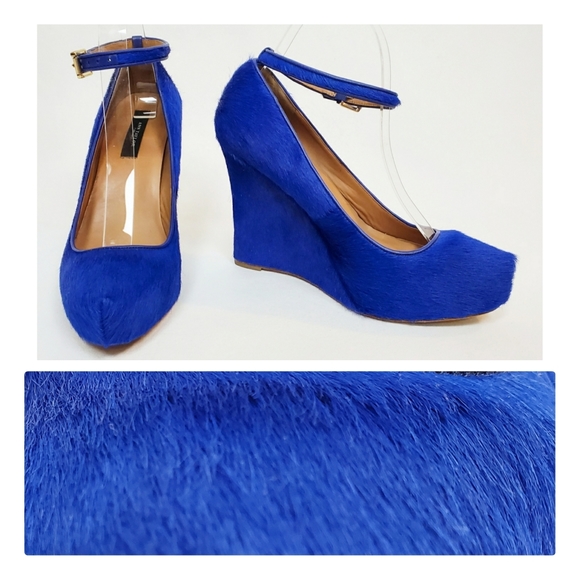 Ann Taylor Shoes - Ann Taylor fur wedge platform heels